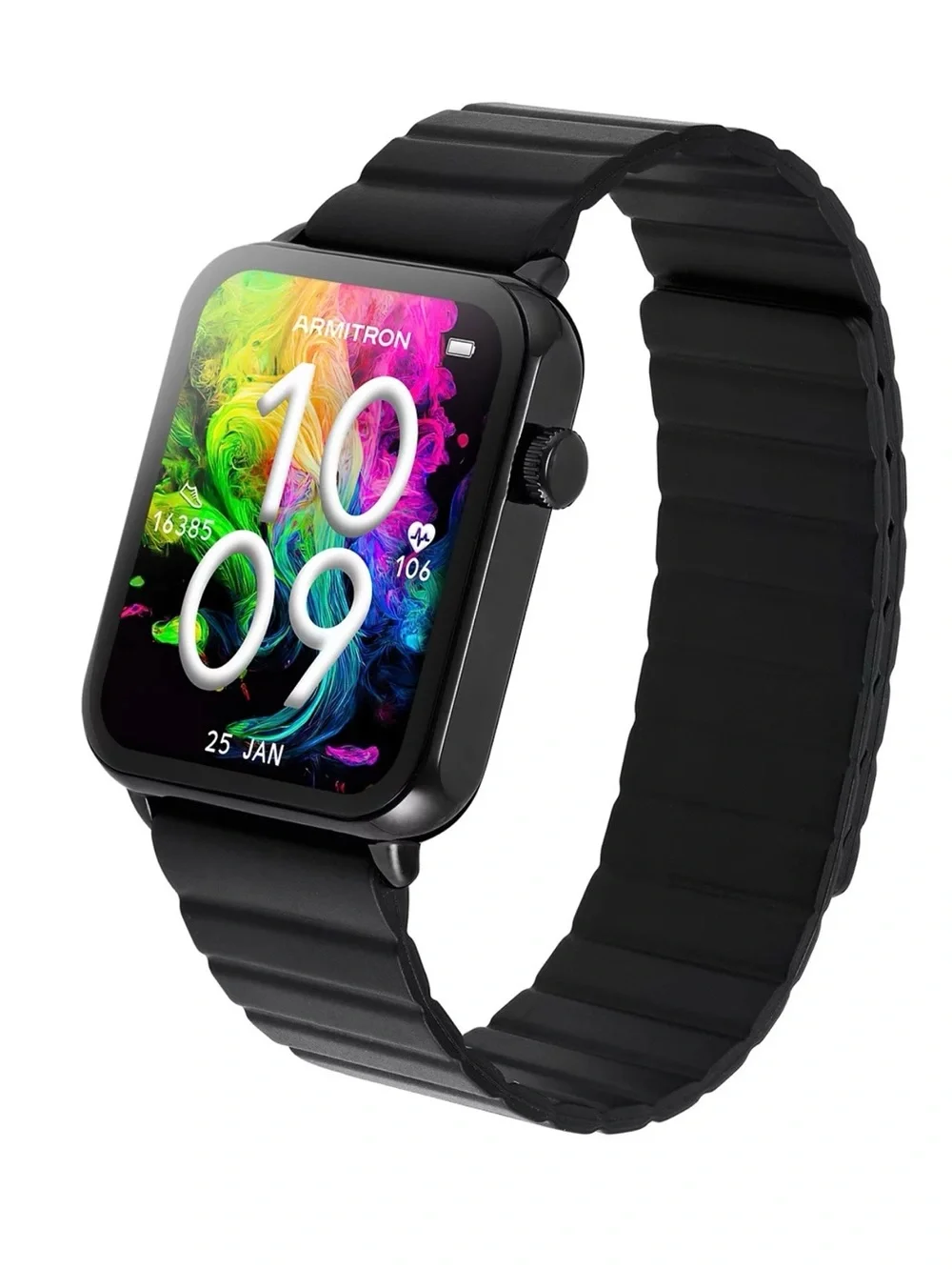 Armitron Connect Matrix Black Silicone Smartwatch, 44mm